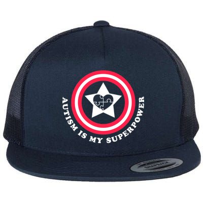 Autism Is My SuperPower Flat Bill Trucker Hat