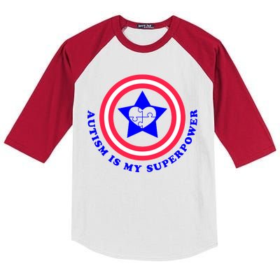 Autism Is My SuperPower Kids Colorblock Raglan Jersey