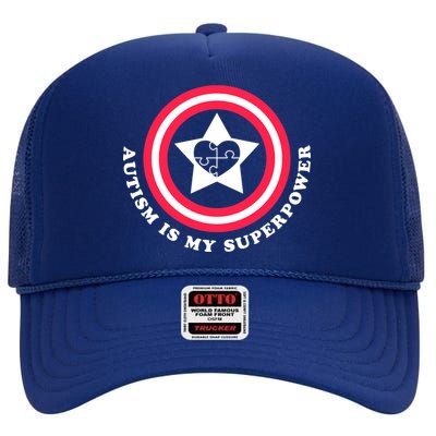 Autism Is My SuperPower High Crown Mesh Back Trucker Hat