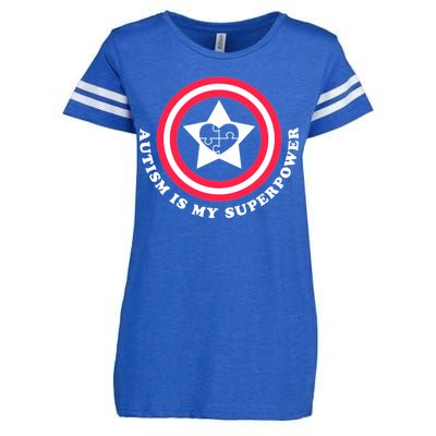 Autism Is My SuperPower Enza Ladies Jersey Football T-Shirt