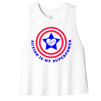 Autism Is My SuperPower Women's Racerback Cropped Tank