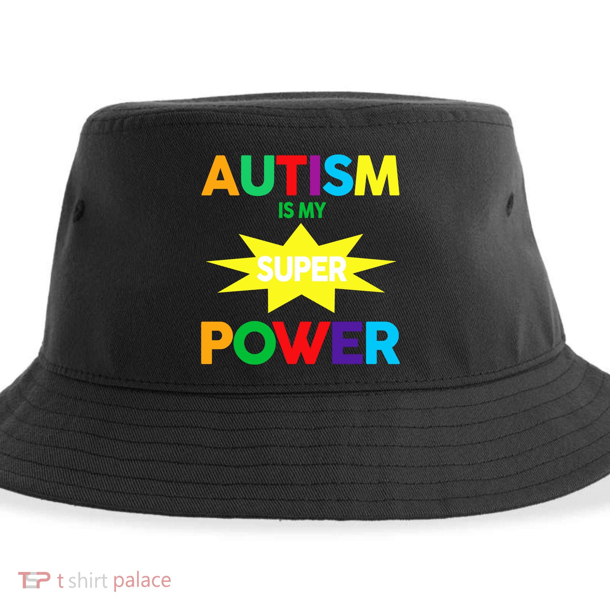 Autism Is My SuperPower Hero Sustainable Bucket Hat