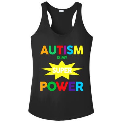 Autism Is My SuperPower Hero Ladies PosiCharge Competitor Racerback Tank