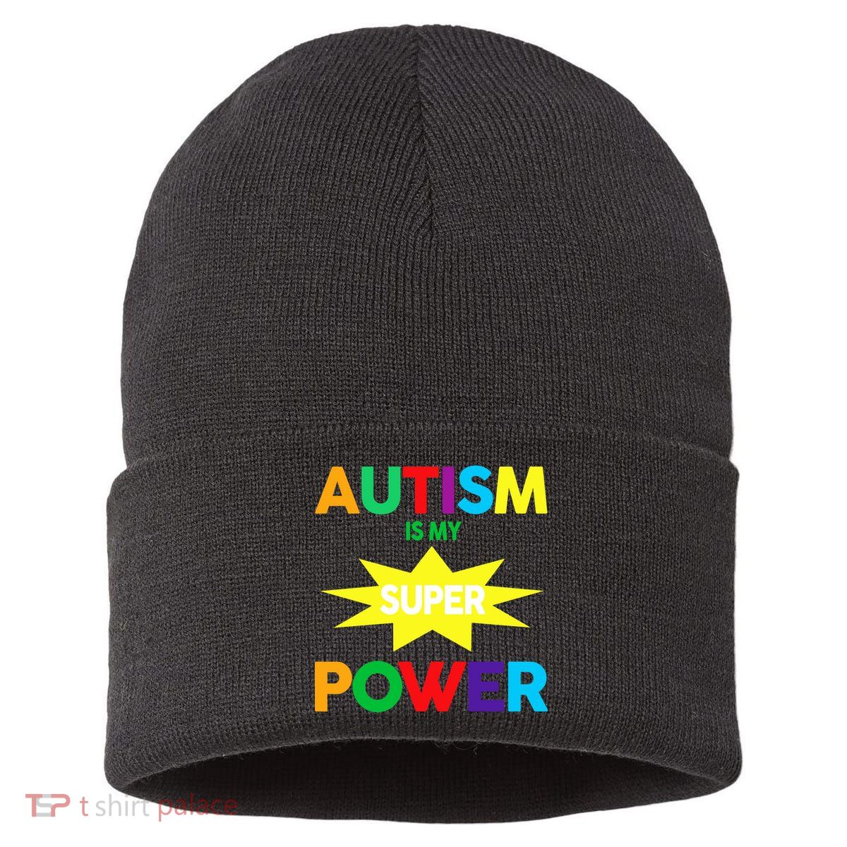 Autism Is My SuperPower Hero Sustainable Knit Beanie