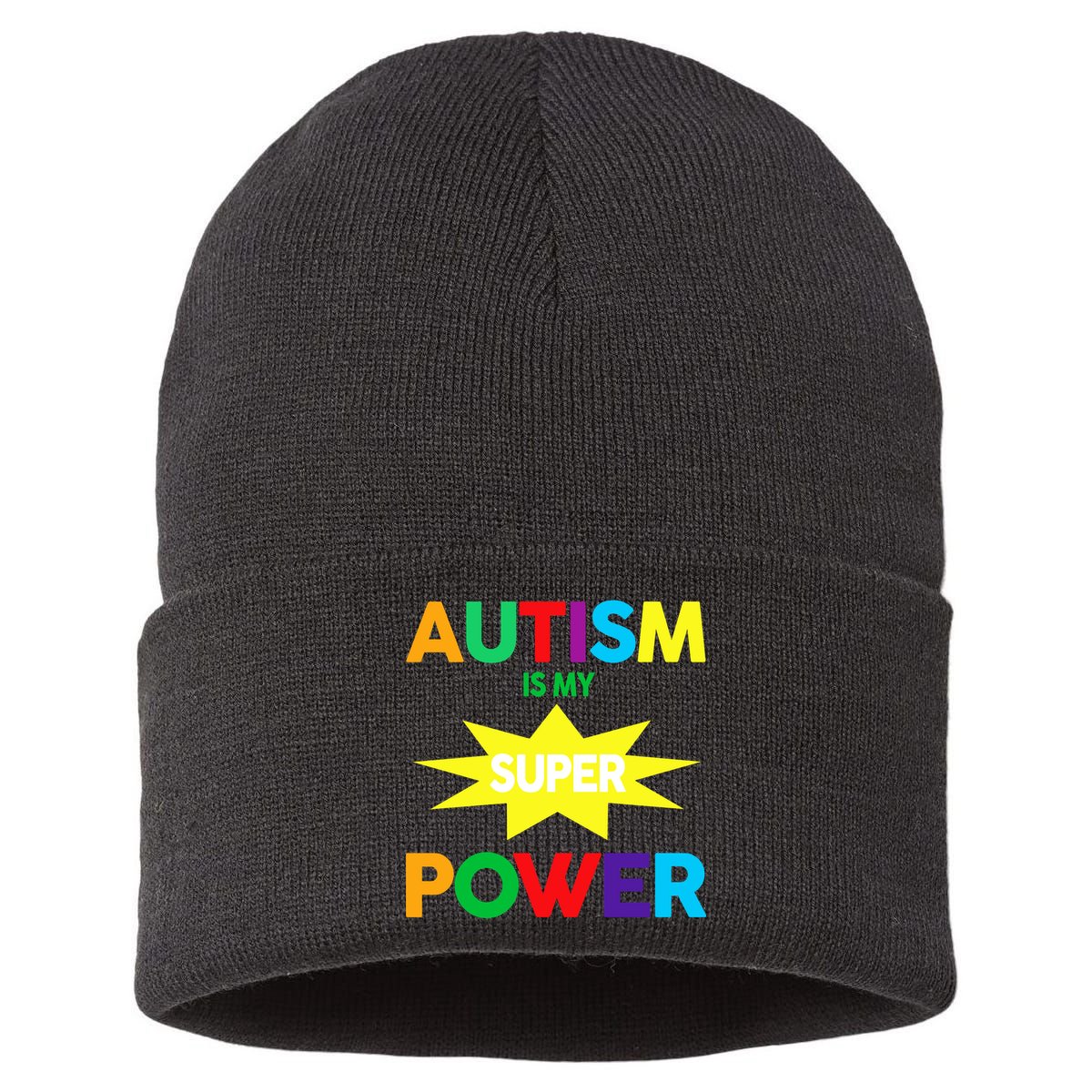 Autism Is My SuperPower Hero Sustainable Knit Beanie