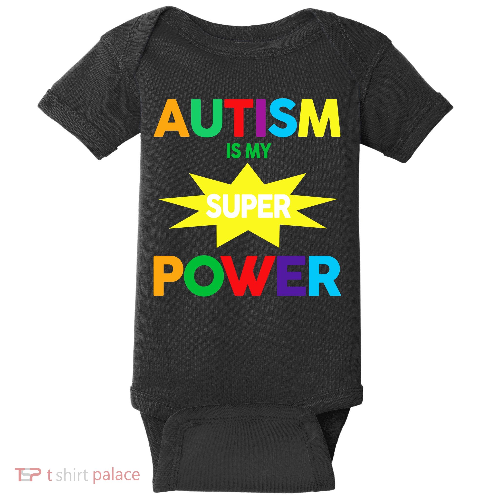 Autism Is My SuperPower Hero Baby Bodysuit