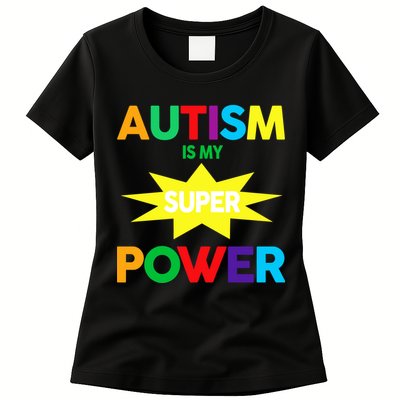 Autism Is My SuperPower Hero Womens T-Shirt