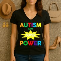 Autism Is My SuperPower Hero Women's V-Neck T-Shirt