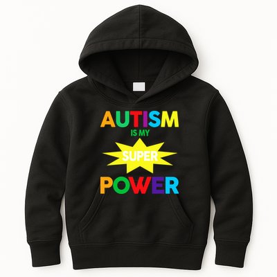 Autism Is My SuperPower Hero Kids Hoodie
