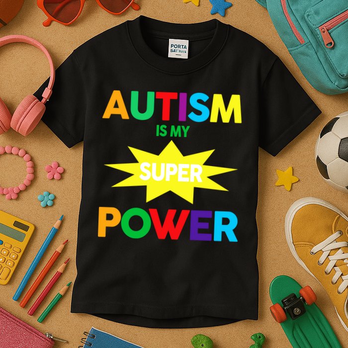 Autism Is My SuperPower Hero Kids T-Shirt