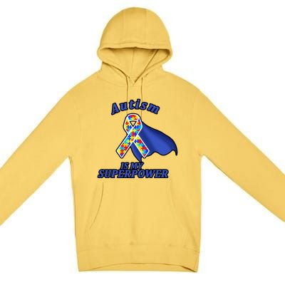 Autism Is My Superpower Super Hero Cape Premium Pullover Hoodie