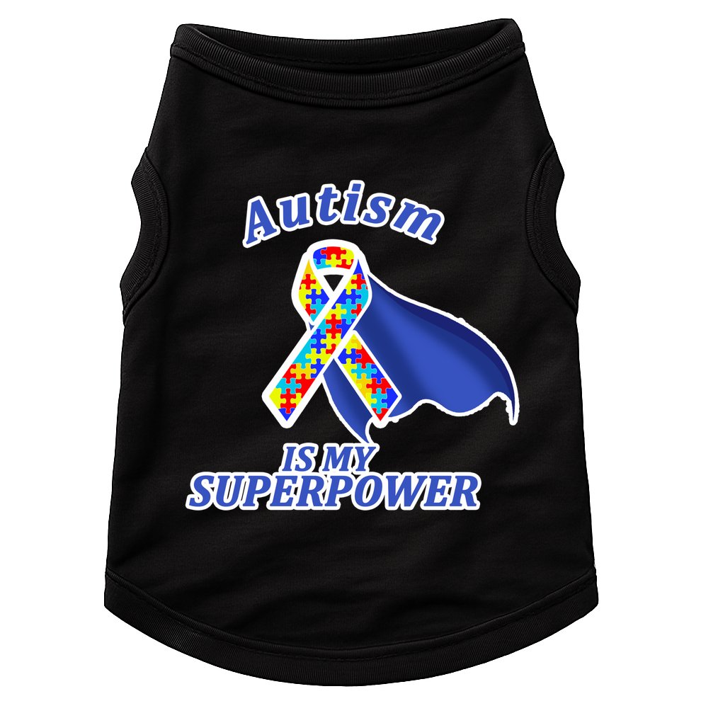 Autism Is My Superpower Super Hero Cape Doggie Tank