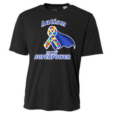 Autism Is My Superpower Super Hero Cape Cooling Performance Crew T-Shirt