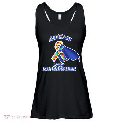 Autism Is My Superpower Super Hero Cape Ladies Essential Flowy Tank