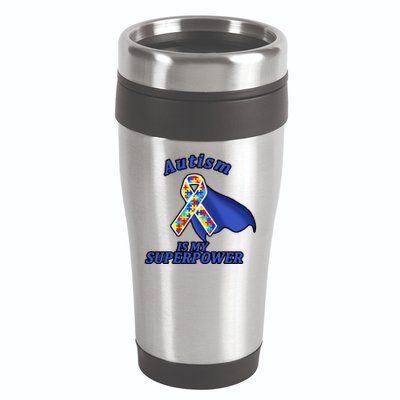 Autism Is My Superpower Super Hero Cape 16oz Travel Tumbler