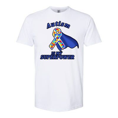 Autism Is My Superpower Super Hero Cape Softstyle® CVC T-Shirt