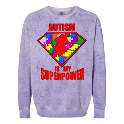 Autism Is My Superpower Superheo Colorblast Crewneck Sweatshirt