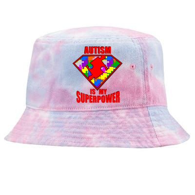 Autism Is My Superpower Superheo Tie-Dyed Bucket Hat