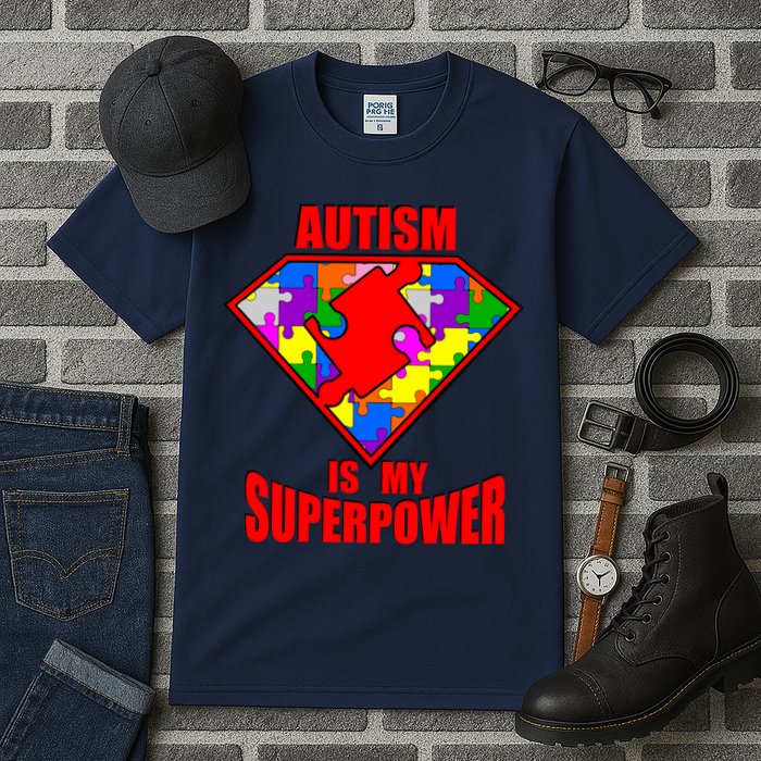 Autism Is My Superpower Superheo Tall T-Shirt