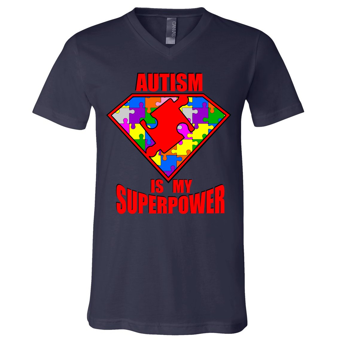Autism Is My Superpower Superheo V-Neck T-Shirt