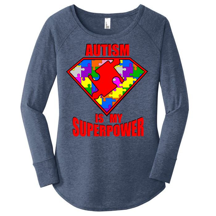 Autism Is My Superpower Superheo Women's Perfect Tri Tunic Long Sleeve Shirt