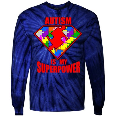 Autism Is My Superpower Superheo Tie-Dye Long Sleeve Shirt