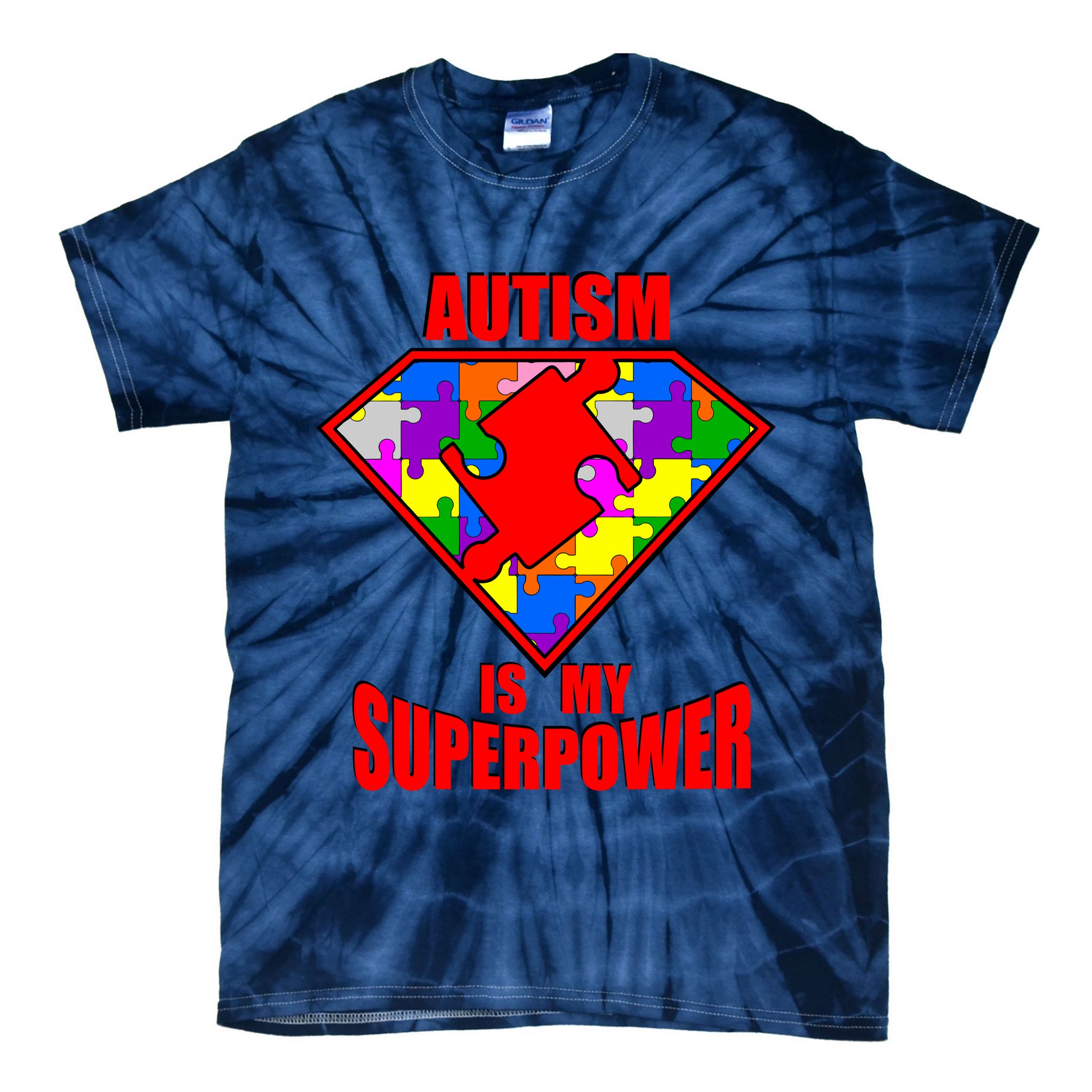 Autism Is My Superpower Superheo Tie-Dye T-Shirt
