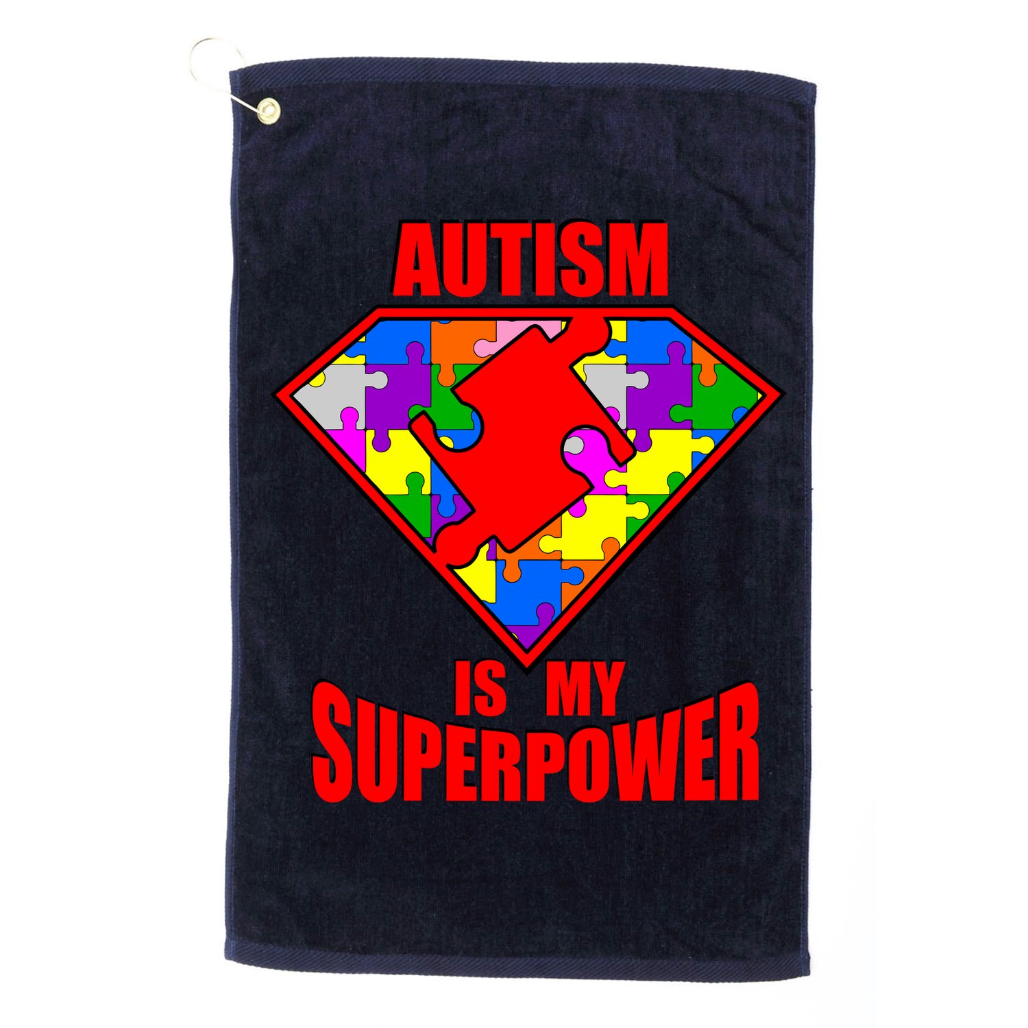 Autism Is My Superpower Superheo Golf Towel