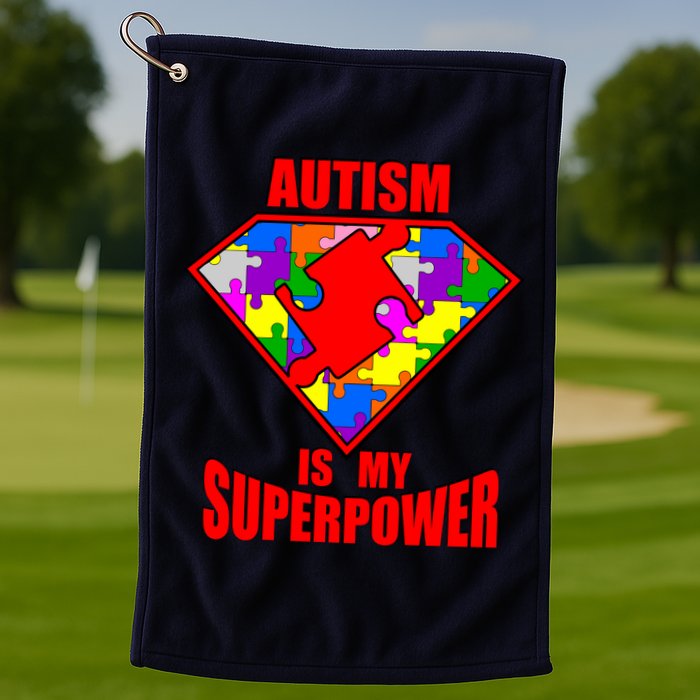 Autism Is My Superpower Superheo Golf Towel