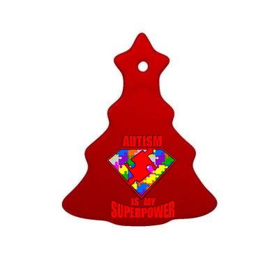 Autism Is My Superpower Superheo Ceramic Tree Ornament