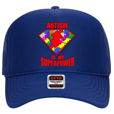 Autism Is My Superpower Superheo High Crown Mesh Back Trucker Hat