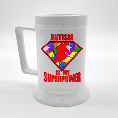 Autism Is My Superpower Superheo Beer Stein