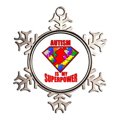 Autism Is My Superpower Superheo Metallic Star Ornament