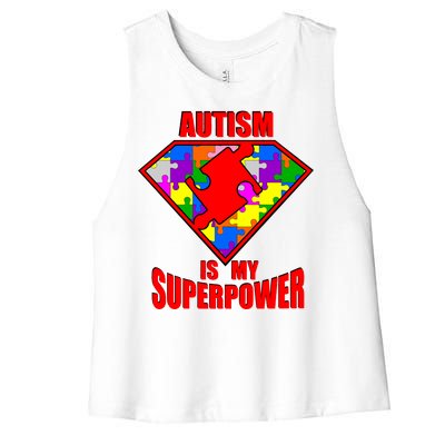 Autism Is My Superpower Superheo Women's Racerback Cropped Tank