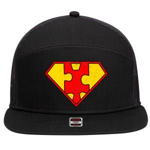 Autism Is My Superpower! Superhero 7 Panel Mesh Trucker Snapback Hat