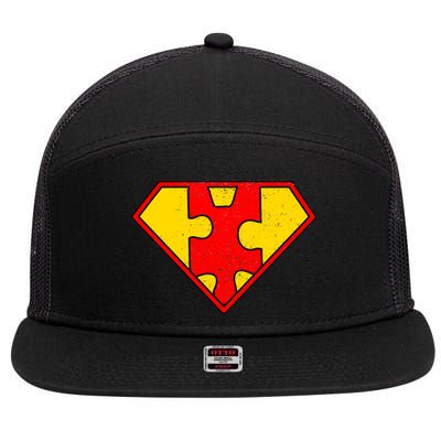 Autism Is My Superpower! Superhero 7 Panel Mesh Trucker Snapback Hat