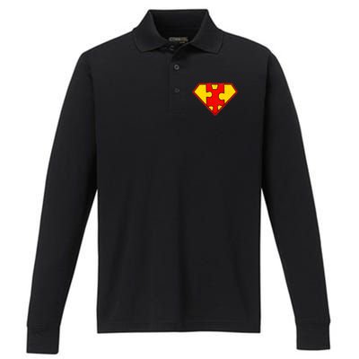 Autism Is My Superpower! Superhero Performance Long Sleeve Polo