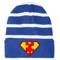 Autism Is My Superpower! Superhero Striped Beanie with Solid Band