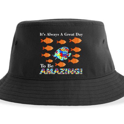 Autism It's Always A Great Day To Be Amazing Sustainable Bucket Hat