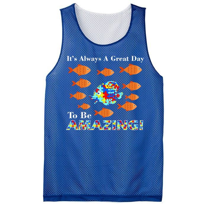 Autism It's Always A Great Day To Be Amazing Mesh Reversible Basketball Jersey Tank