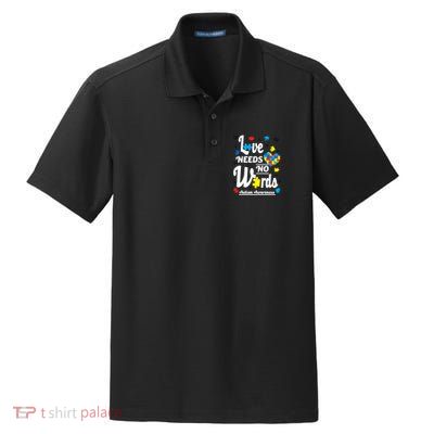 Autism Love Needs No Words Dry Zone Grid Polo