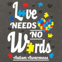 Autism Love Needs No Words Cotton Canvas Backpack