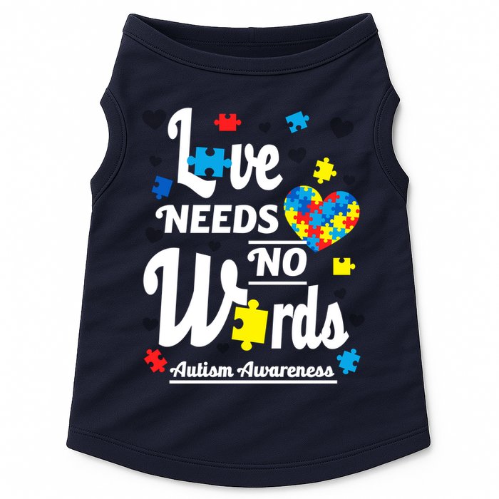Autism Love Needs No Words Doggie Tank