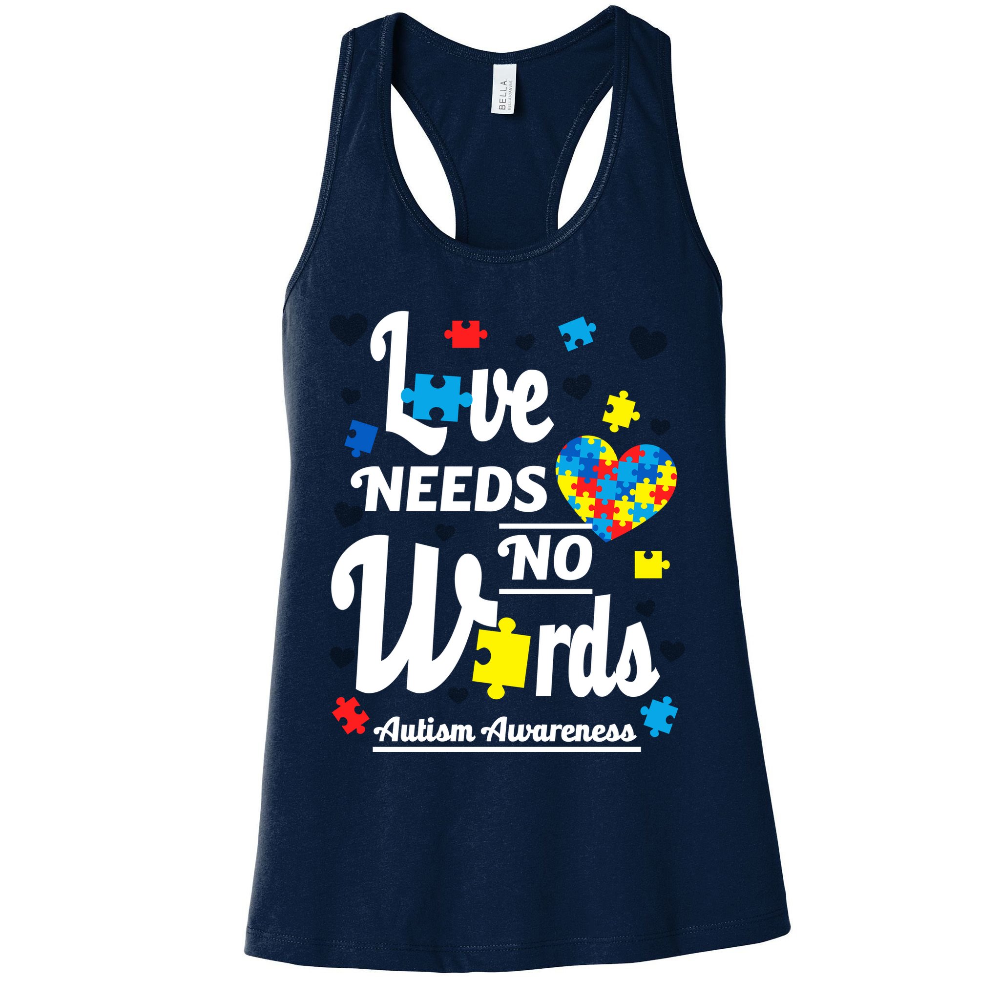 Autism Love Needs No Words Womens Tank Top