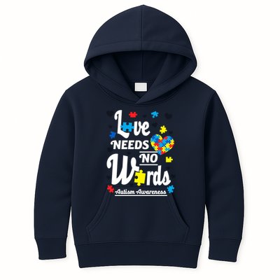 Autism Love Needs No Words Kids Hoodie