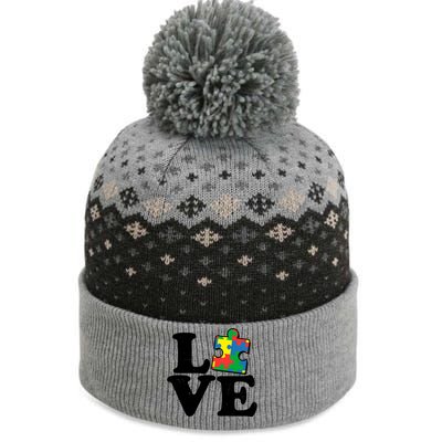 Autism Love Puzzle Piece The Baniff Cuffed Pom Beanie