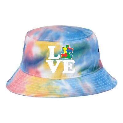 Autism Love Puzzle Piece Tie Dye Newport Bucket Hat