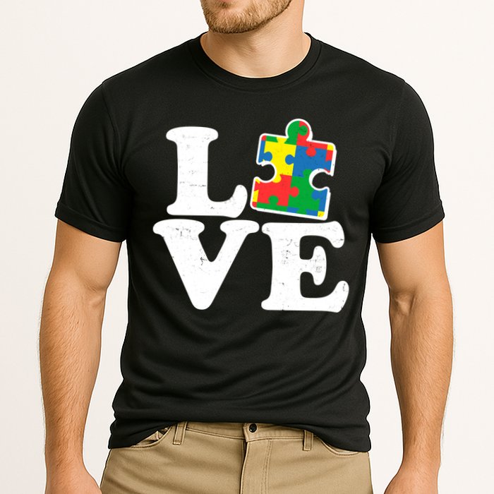 Autism Love Puzzle Piece Cooling Performance Crew T-Shirt