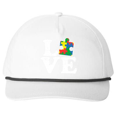 Autism Love Puzzle Piece Snapback Five-Panel Rope Hat