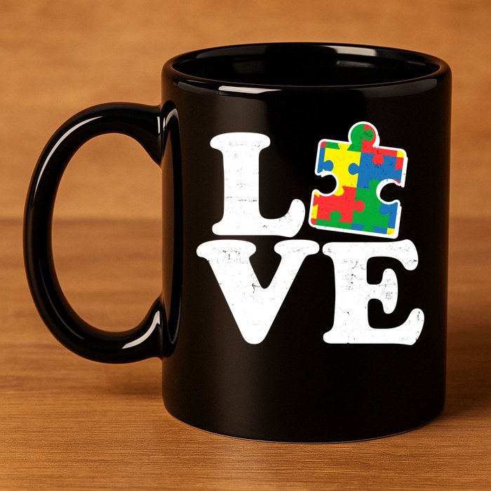Autism Love Puzzle Piece 11oz C Handle Ceramic Mug